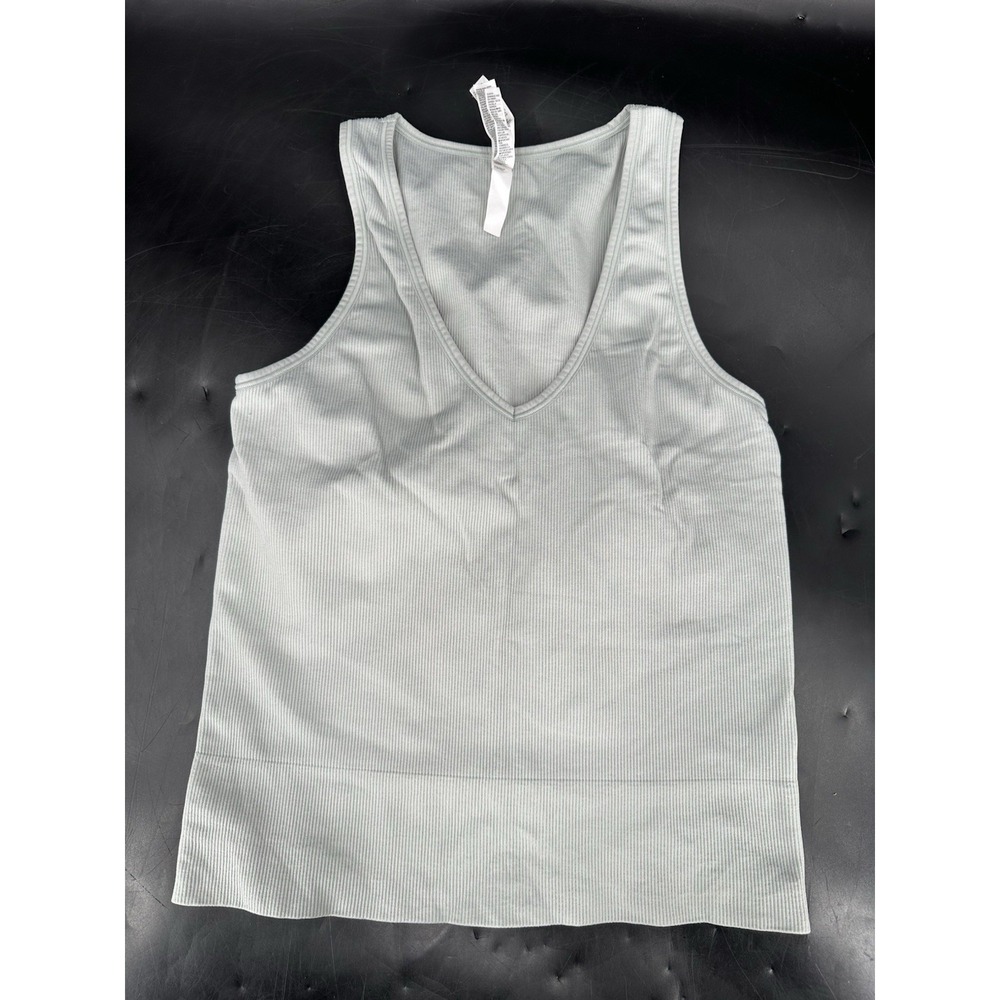 Athleta Womens Mint Green V Neck Ribbed Tank‎ Top Size Medium  Athletic Top